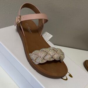 Forever Link Pink Sandals with Rhinestone Accents